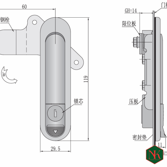 KHÓA TỦ ĐIỆN AB302.2  