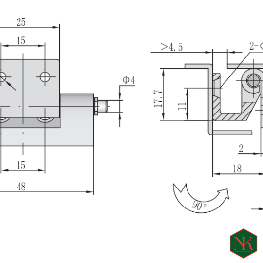 BẢN LỀ JL237 - SHENGHONG