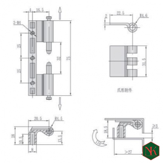 BẢN LỀ JL201-2
