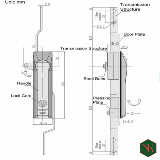 KHÓA TỦ ĐIỆN MS828