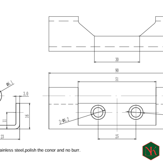 BẢN LỀ SSJL283-1N INOX 304